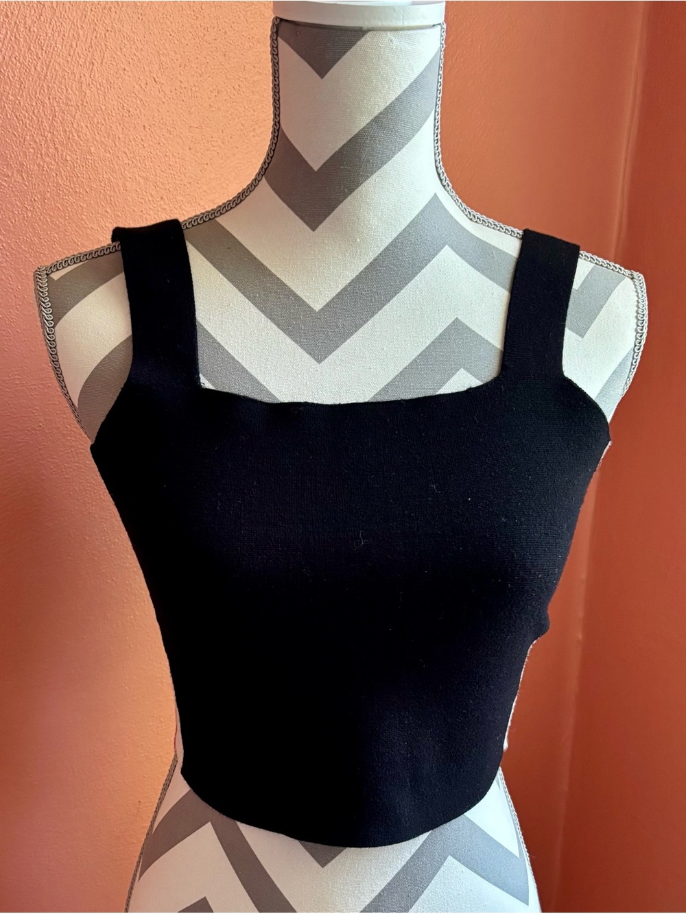 House of Harlow 1960 Black Knit Top with Gold Logo